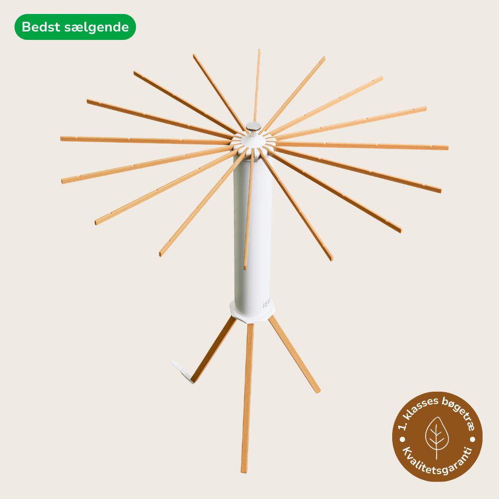 SmartRack tørrestativ i bøgetræ – pladsbesparende design til hjemmet